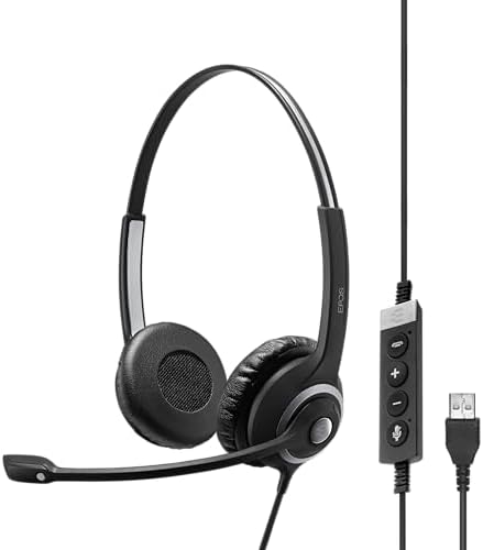 Sennheiser SC 260 USB MS II (506483) - Stereo Business Headset | For Skype for Business, Softphone, and PC | with HD Sound, Noise-Cancelling Microphone (Black)