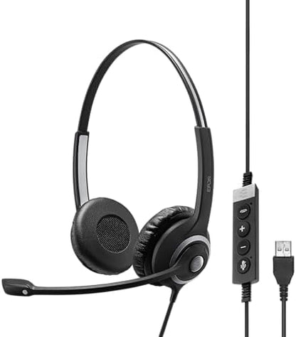 Sennheiser SC 260 USB MS II (506483) - Stereo Business Headset | For Skype for Business, Softphone, and PC | with HD Sound, Noise-Cancelling Microphone (Black)