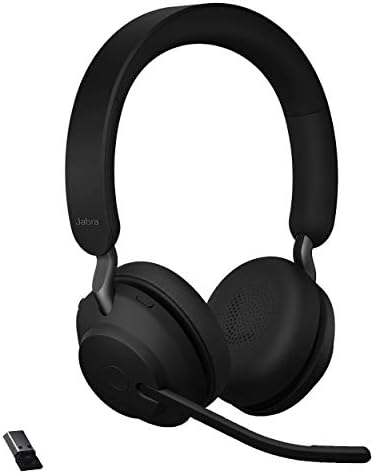 Jabra Evolve2 65 MS Wireless Headphones with Link380a, Stereo, Black