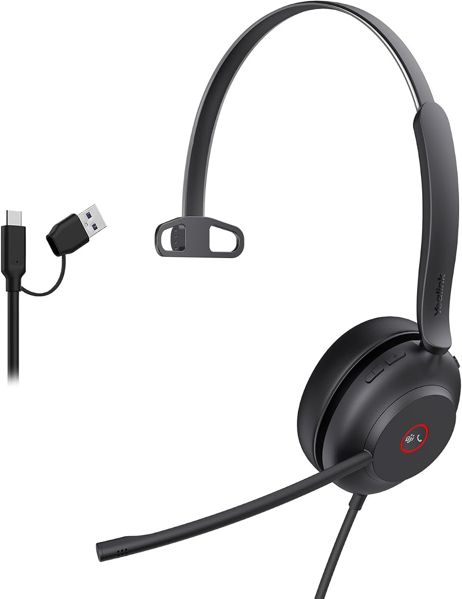 Yealink UH37 USB Headset with Noise Cancelling Microphone,Wired Headset for PC