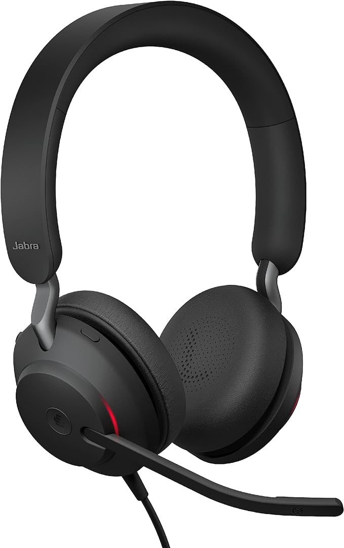 Jabra Evolve2 40 MS Wired Headphones, USB-C, Stereo