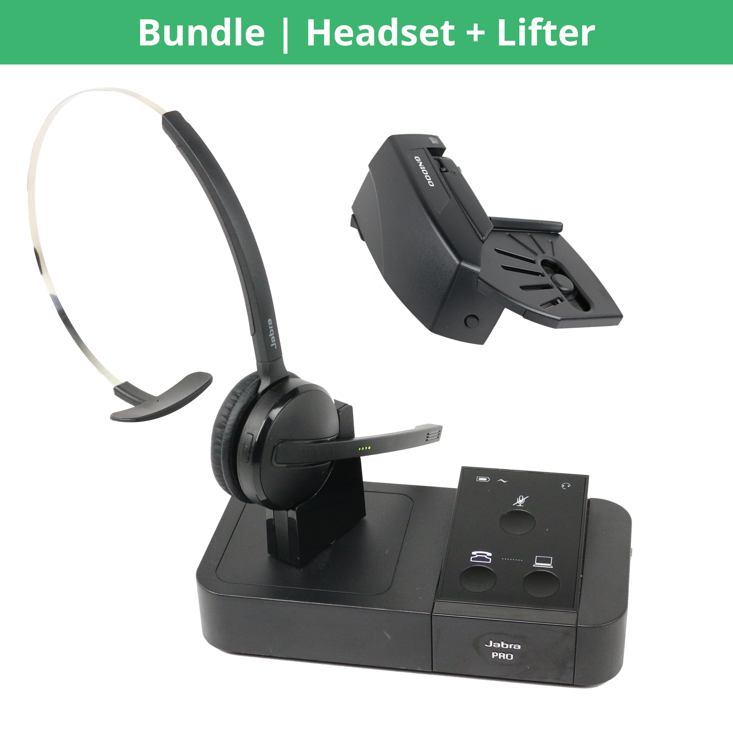 Jabra Pro 9450 Wireless Headset Bundle with Lifter (Renewed)