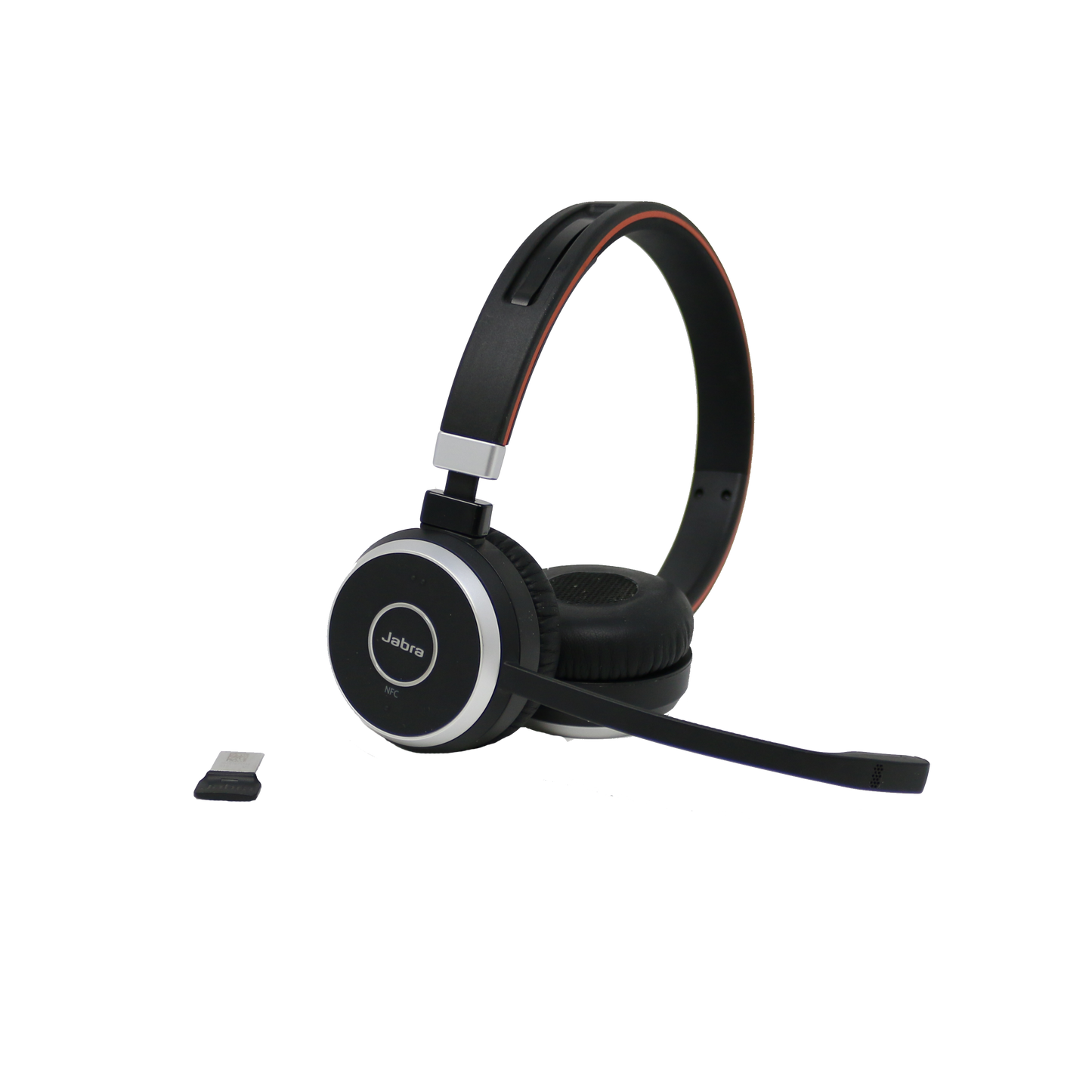 Jabra Evolve 65 DUO UC Bluetooth Wireless Headset with USB Dongle (Certified Renewed)